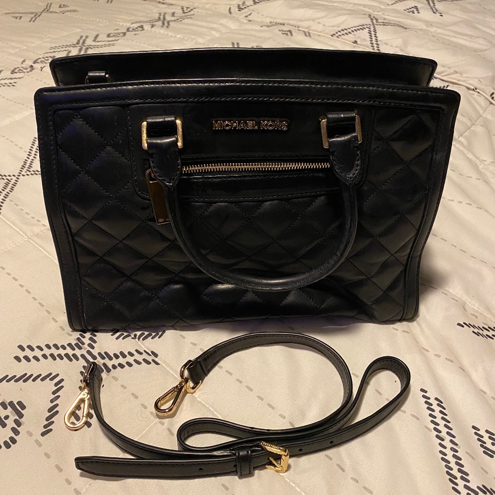 Black Quilted Leather Michael Kors Purse